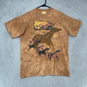 Vintage The Mountain Shirt Mens Medium 90s Horse Western Graphic Tee 1999